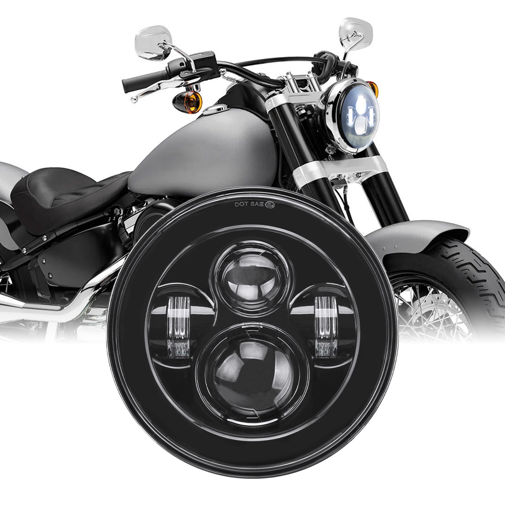 Universal Motorcycle Led Headlight Projector - Universal 7 Polegada led farol drl