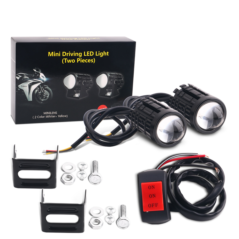 Universal Motorcycle Led Headlight Projector - 2 pçs universal motocicleta led farol