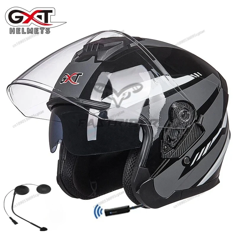 Full Face Motorcycle Helmet With Bluetooth - Gxt capacete da motocicleta fone de