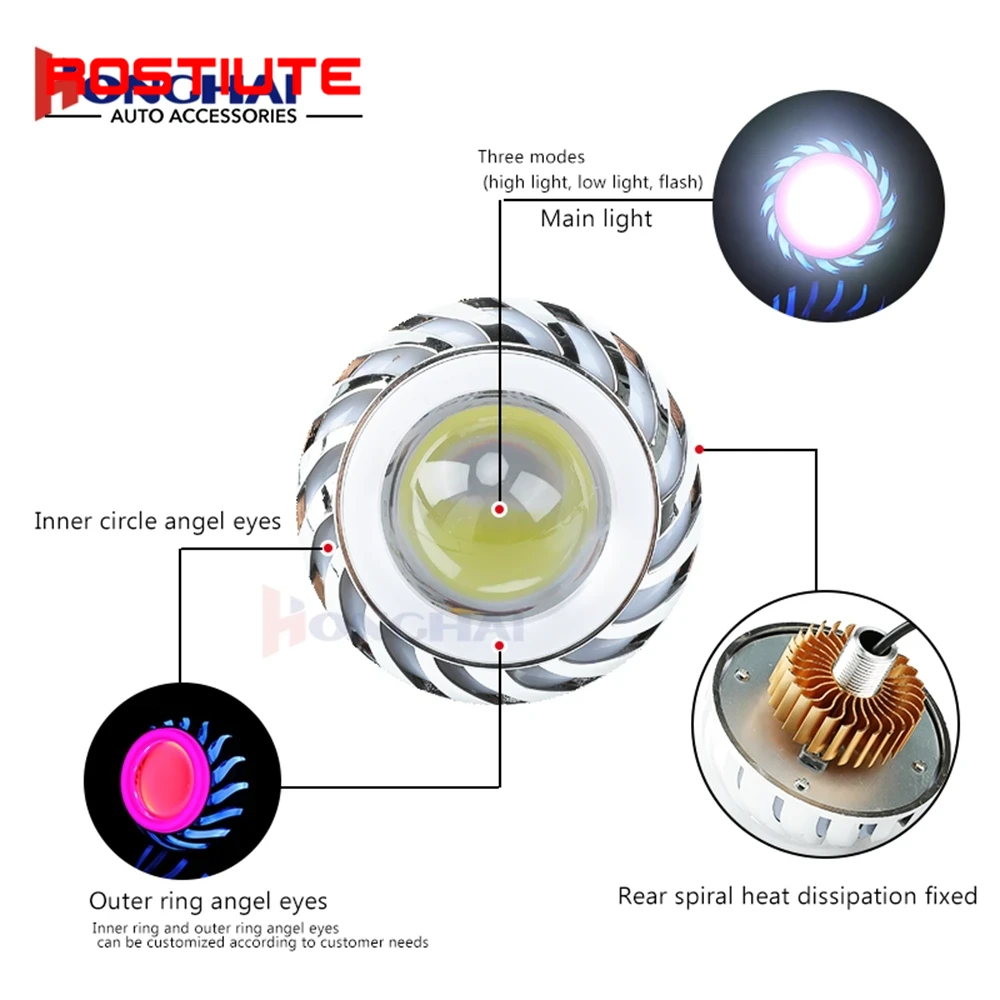 Faróis de motocicleta com olho - Universal Motorcycle Led Headlight Projector avaliação e preço