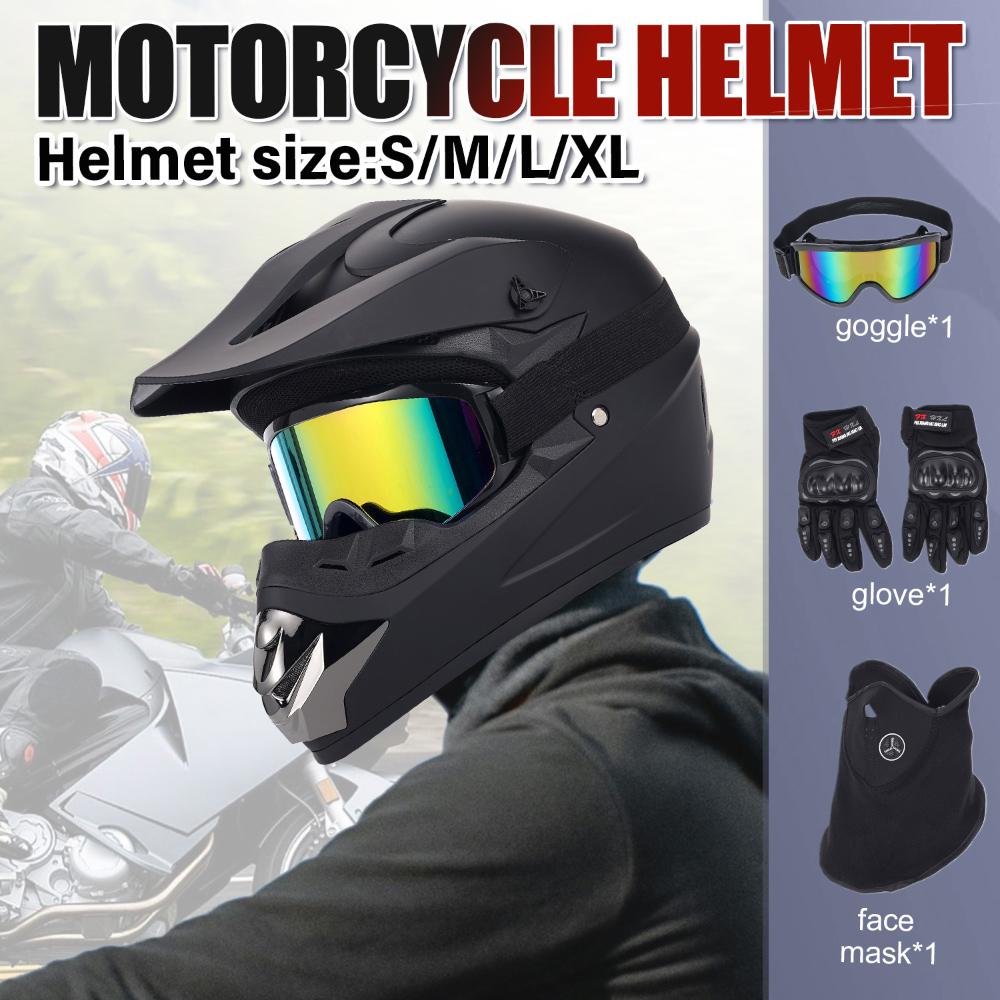 Capacete de Motocicleta Off-Ro - Off Road Motocross Helmet Goggles Set avaliação e preço
