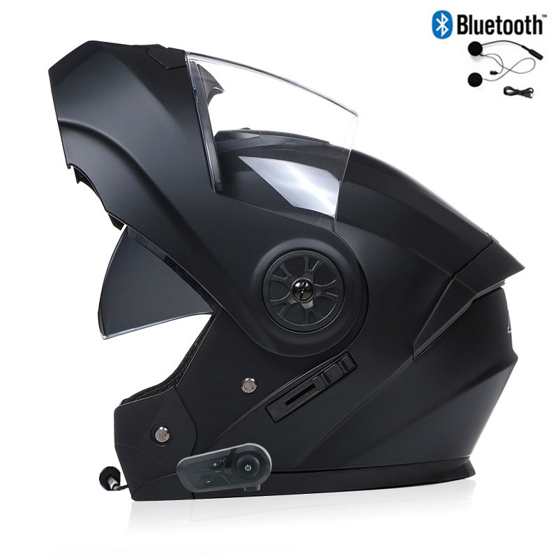Capacetes de motocicleta mascu - Full Face Motorcycle Helmet With Bluetooth avaliação e preço