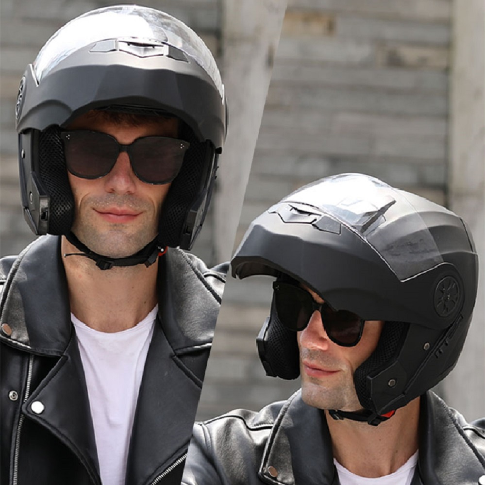 Lente dupla modular capacete d - Full Face Motorcycle Helmet With Bluetooth avaliação e preço