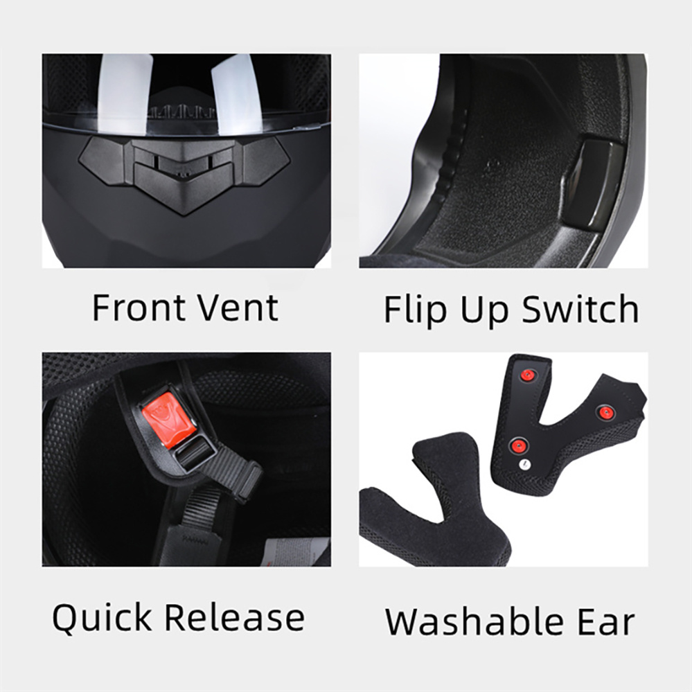 Lente dupla modular capacete d - Full Face Motorcycle Helmet With Bluetooth avaliação e preço