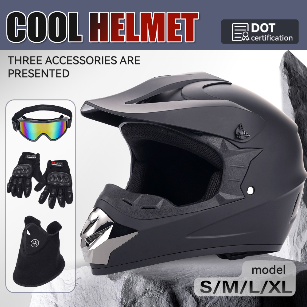 Capacete de Motocicleta Off-Ro - Off Road Motocross Helmet Goggles Set avaliação e preço