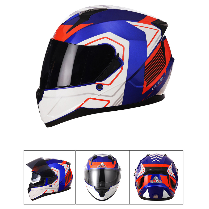Capacete de motocicleta rosto  - Full Face Motorcycle Helmet With Bluetooth avaliação e preço